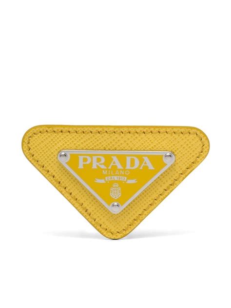 prada lapel pin|Prada Enamelled Triangular Logo Pin .